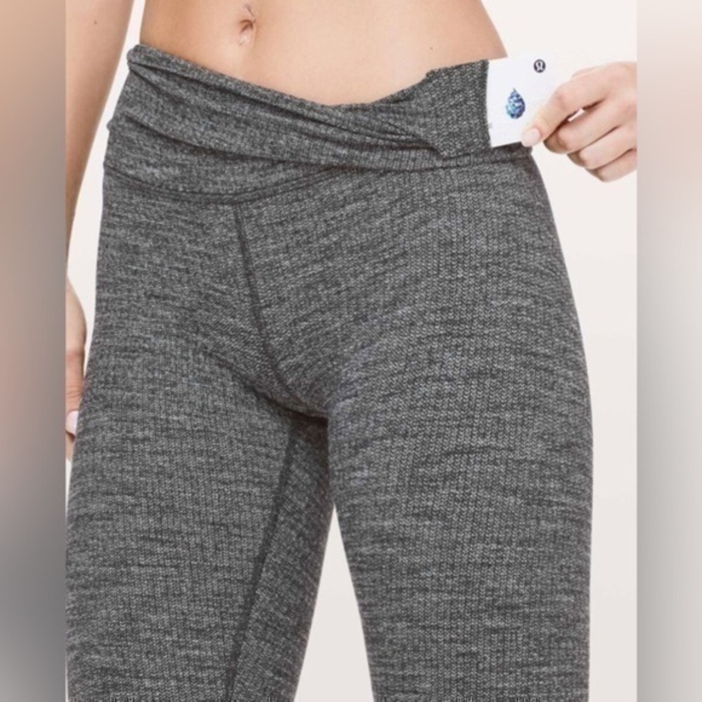 Lululemon Wunder Under High-Rise 28" Luon Variegated Knit Heathered Black 4